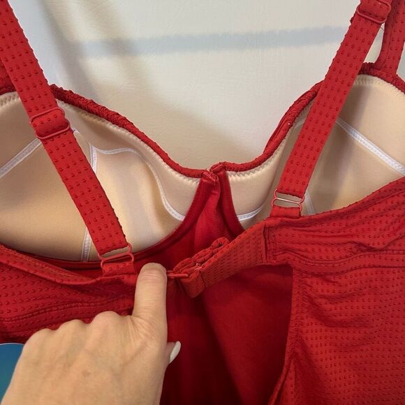 Rhode x Target Swimsuit womens XL Red Embossed Dot Ruffle beach coastal sexy NWT - Picture 11 of 14